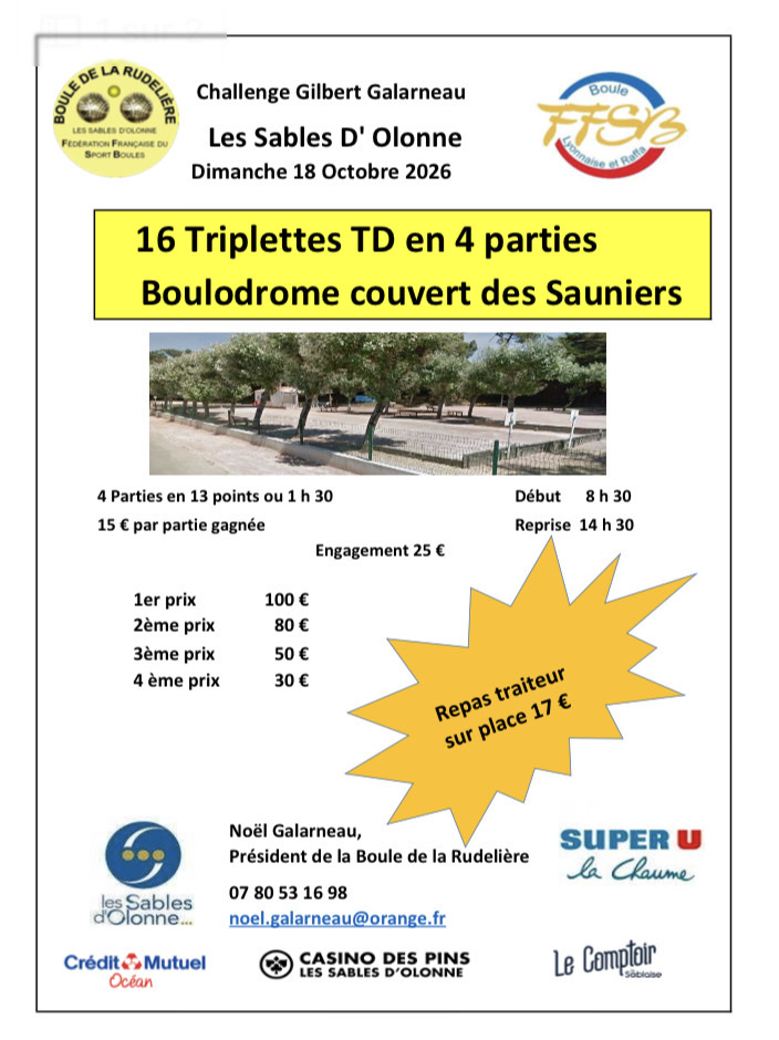 16 Triplettes Les Sables D’olonne