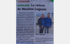 Paru aujourd’hui dans le journal des Sables 