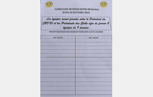 Challenge Régional  équipes départementales.