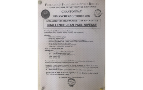 16 quadrettes Chantonnay dimanche 02 octobre 22