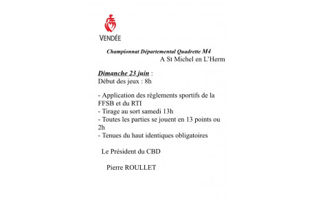 Championnat de Vendée Quadrettes M4