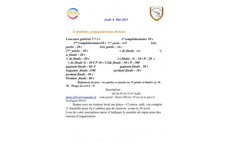affiche 32 doubles Le Pouliguen