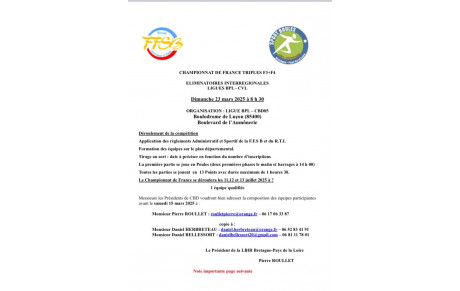 programme Éliminatoire  interégional triple F3/F4