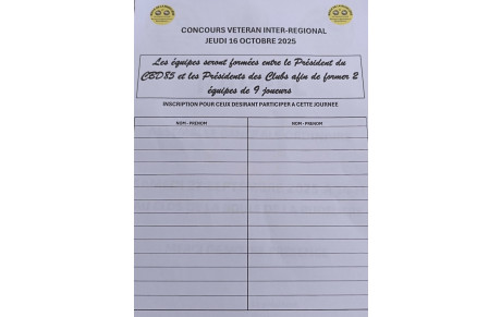 Challenge Régional  équipes départementales.