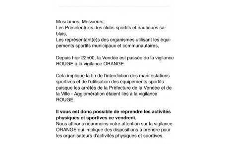 reprise des activités sportives