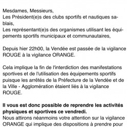 reprise des activités sportives